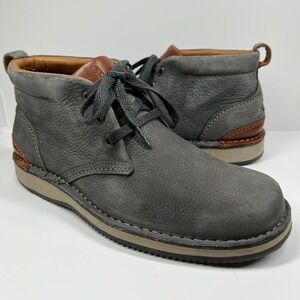 Rockport Prestige Point Chukka Boots Men's 9 Charcoal Vibram Sole Casual Preppy